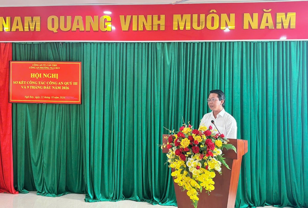 Đồng chí Đặng Ngọc Nguyên, Phó Bí thư Đảng ủy, Chủ tịch Ủy ban nhân dân phường Ngã Bảy phát biểu chỉ đạo tại Hội nghị.