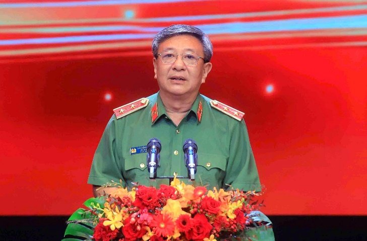 Trung tướng Đỗ Triệu Phong, Cục trưởng Cục Truyền thông CAND, Trưởng Ban Tổ chức Liên hoan phát biểu tổng kết Liên hoan.
